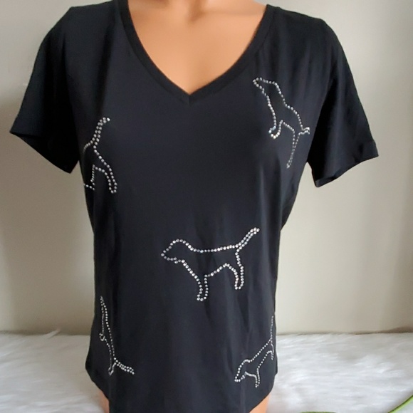 Size S💕PINK VICTORIA'S SECRET BLING TEE - Picture 2 of 6
